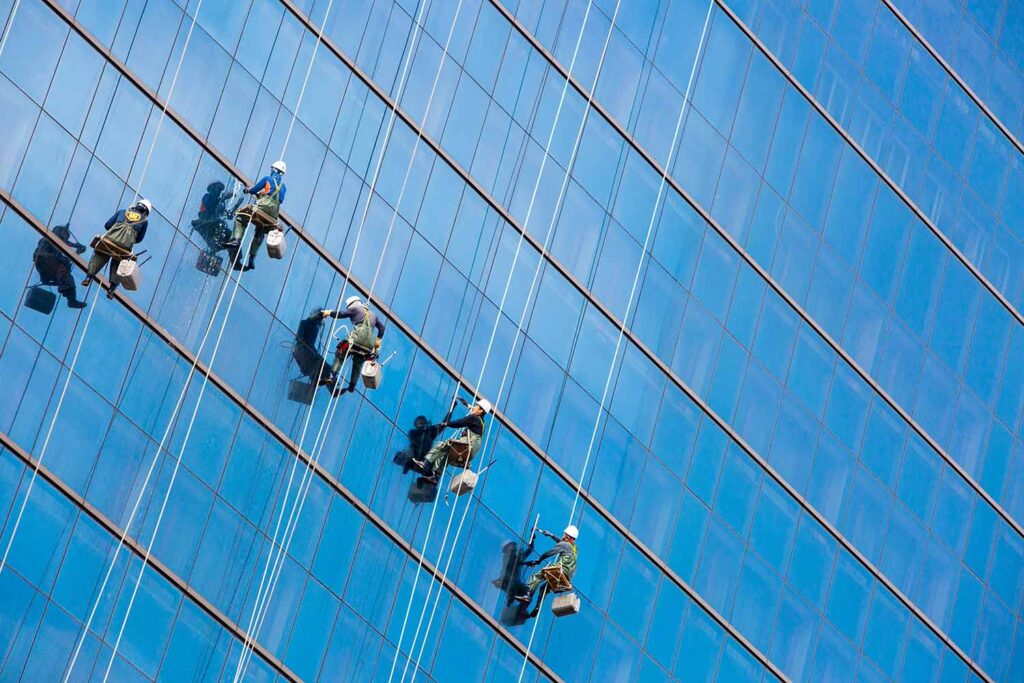 commercial window cleaning for office buildings.