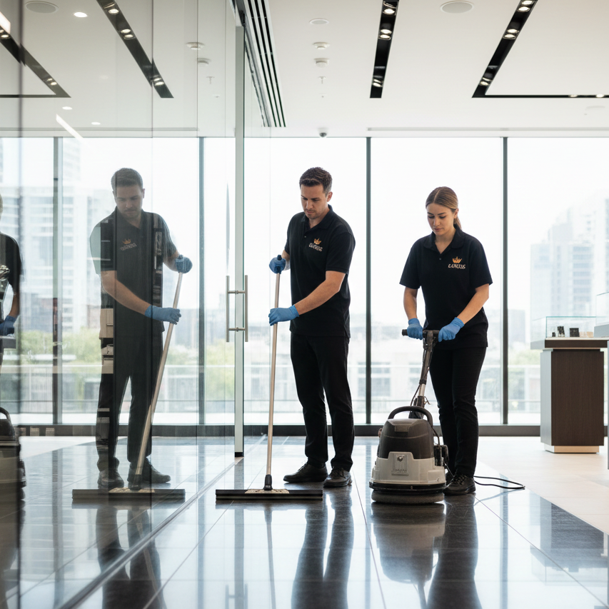 Professional showroom cleaning in Sydney with expert cleaning company clean kings 