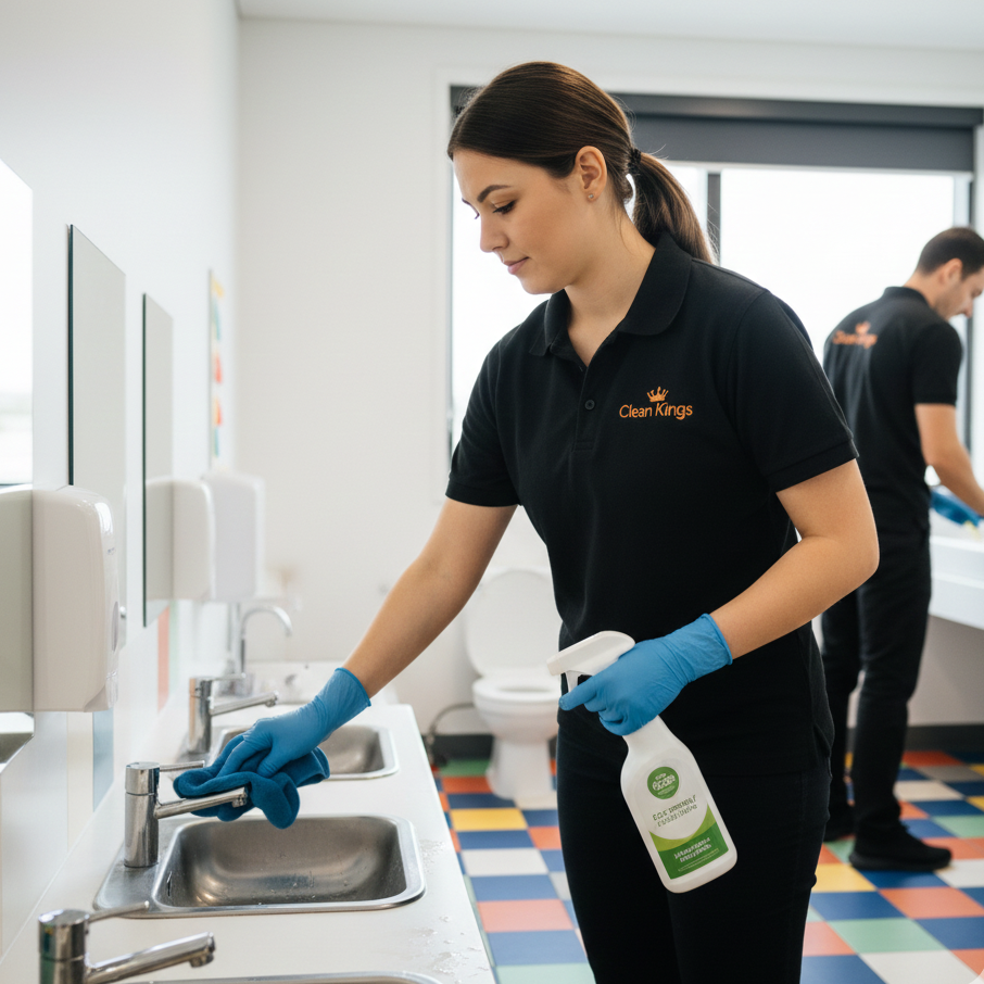 Professional childcare bathroom cleaning services in Australia following strict hygiene standards.